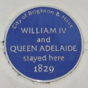 King William IV and Queen Adelaide Plaque at Royal York Buildings, Old Steine, Brighton (February 2010)