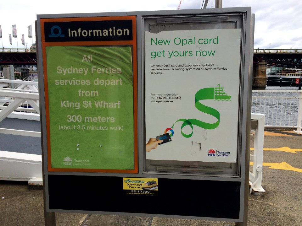 King Street Wharf Relocation Notice at Aquarium Wharf