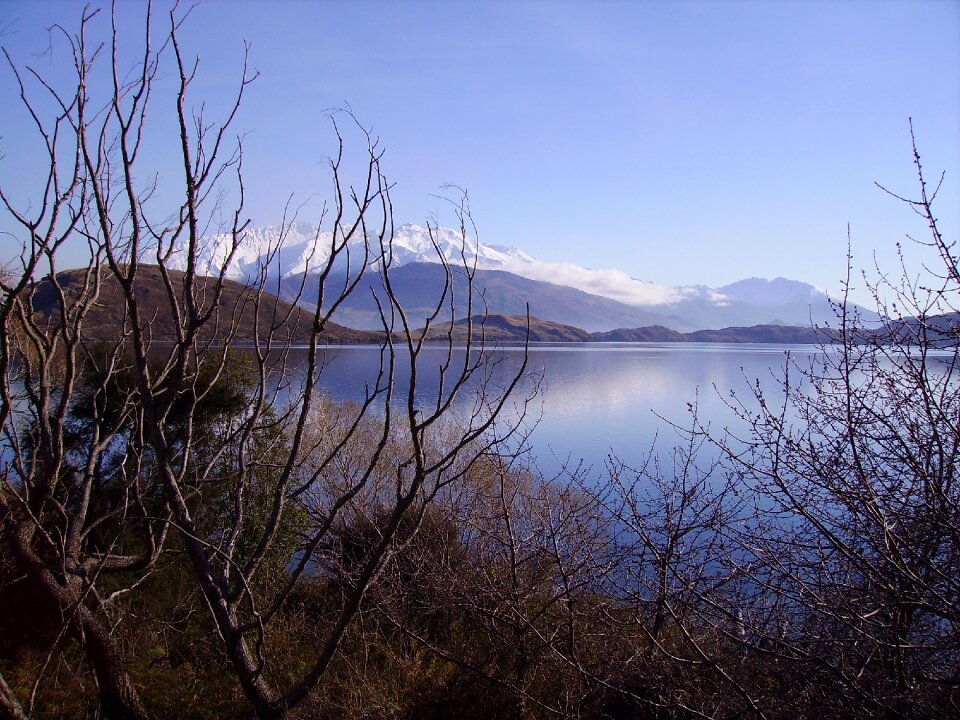 Lake mountains calm