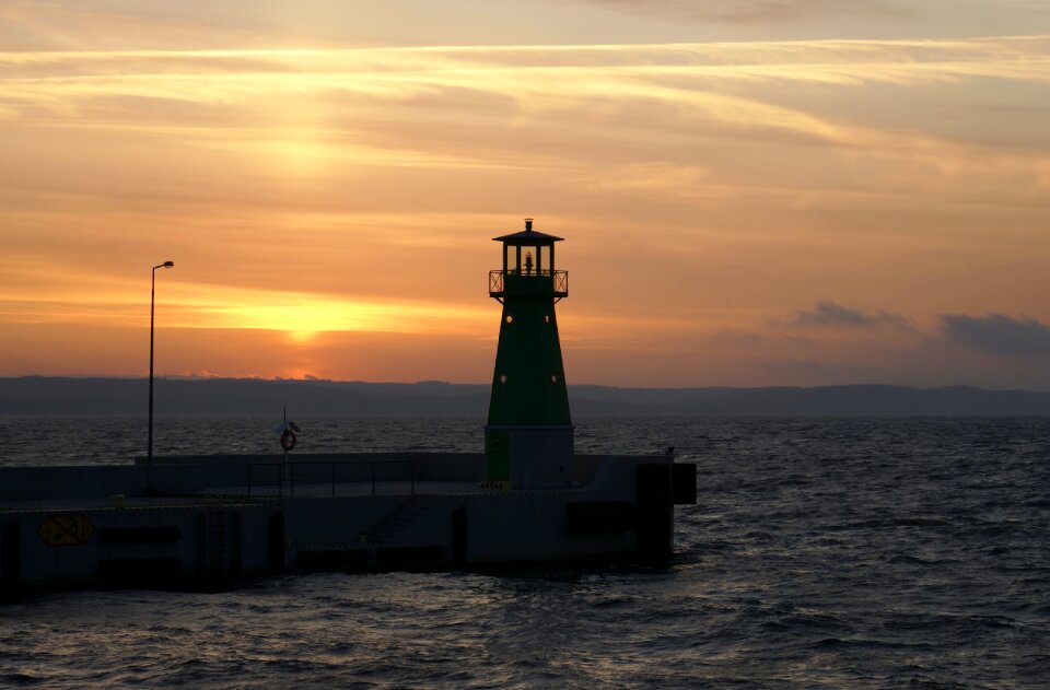 Navigation lighter sunset