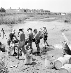 Kibboets Ma'agon Mikhael. In de kuststreek langs de Middellandse Zee legt men zi, Bestanddeelnr 255-3137