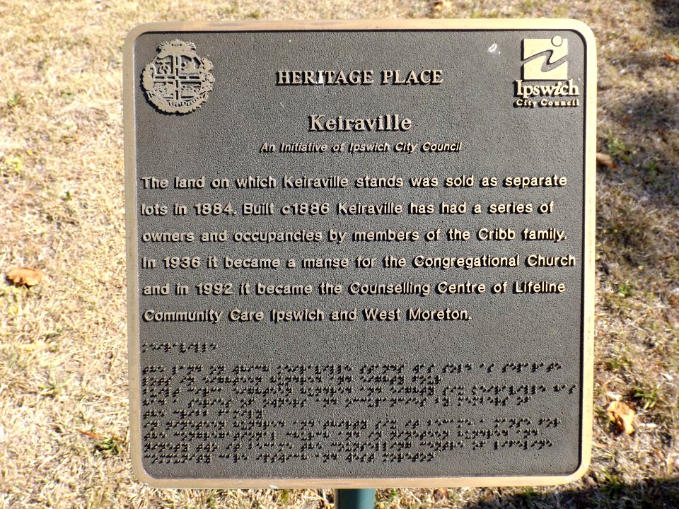 Keiraville plaque, Ipswich, Queensland