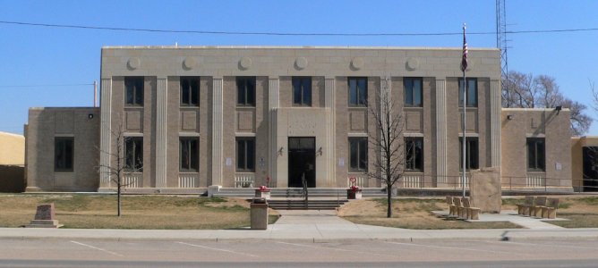 Kearny County, Kansas courthouse from SE 1