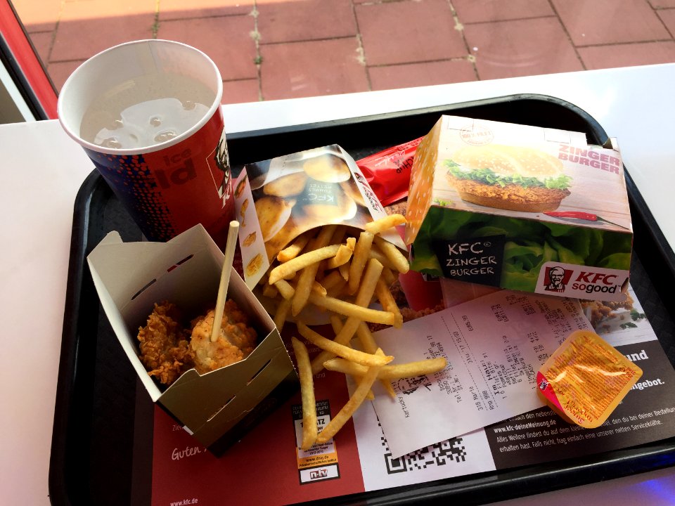KFC menu in Osnabrück, Germany