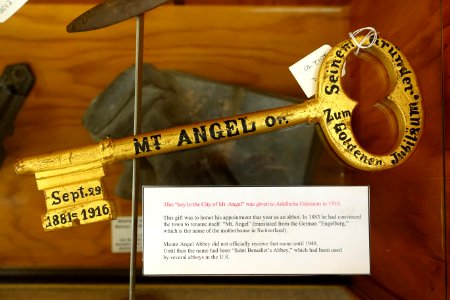 Key to the City of Mt. Angel, 1916 - Mount Angel Abbey Museum - Mount Angel Abbey - Mount Angel, Oregon - DSC00048