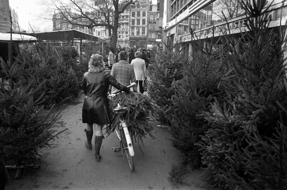 Kerstbomen kopen op bloemsingel te Amsterdam, Bestanddeelnr 926-1157