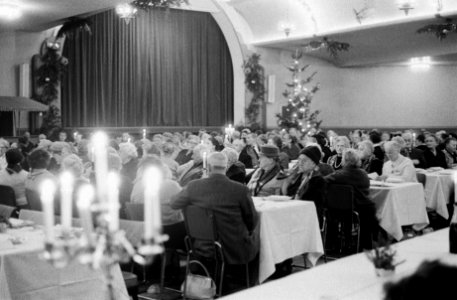 Kerstfeest voor bejaarden door het Leger des Heils in Bellevue, Bestanddeelnr 915-8805