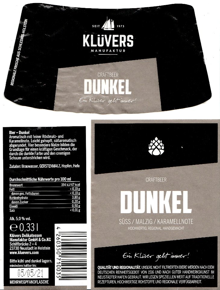 Klüvers Delikatessen Manufaktur GmbH & Co. KG - Dunkel