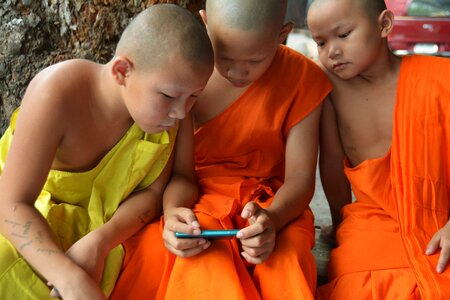 Novices monks thailand photo