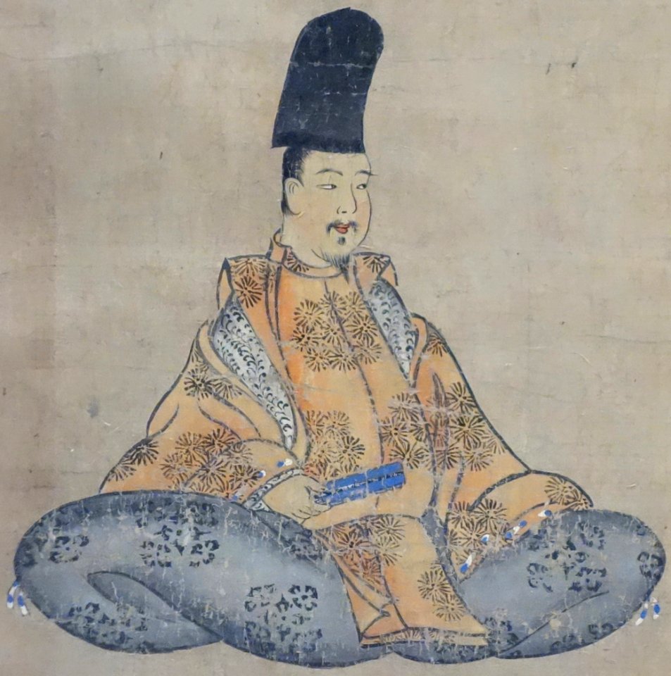 Kiyohara no Motosuke from the Thirty-six Immortal Poets, Nobufusa Version, Kamakura period, 14th century, detached segment, color on paper - Tokyo National Museum - DSC05814 (cropped)