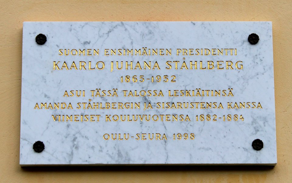 KJ Ståhlberg Plaque Oulu
