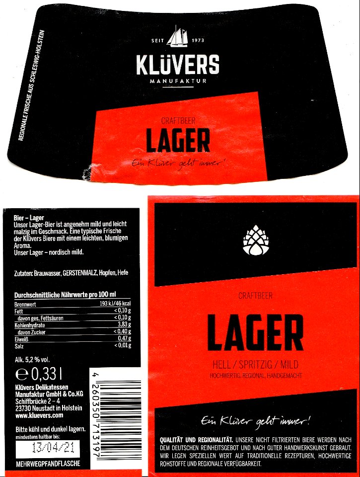 Klüvers Delikatessen Manufaktur GmbH & Co. KG - Lager