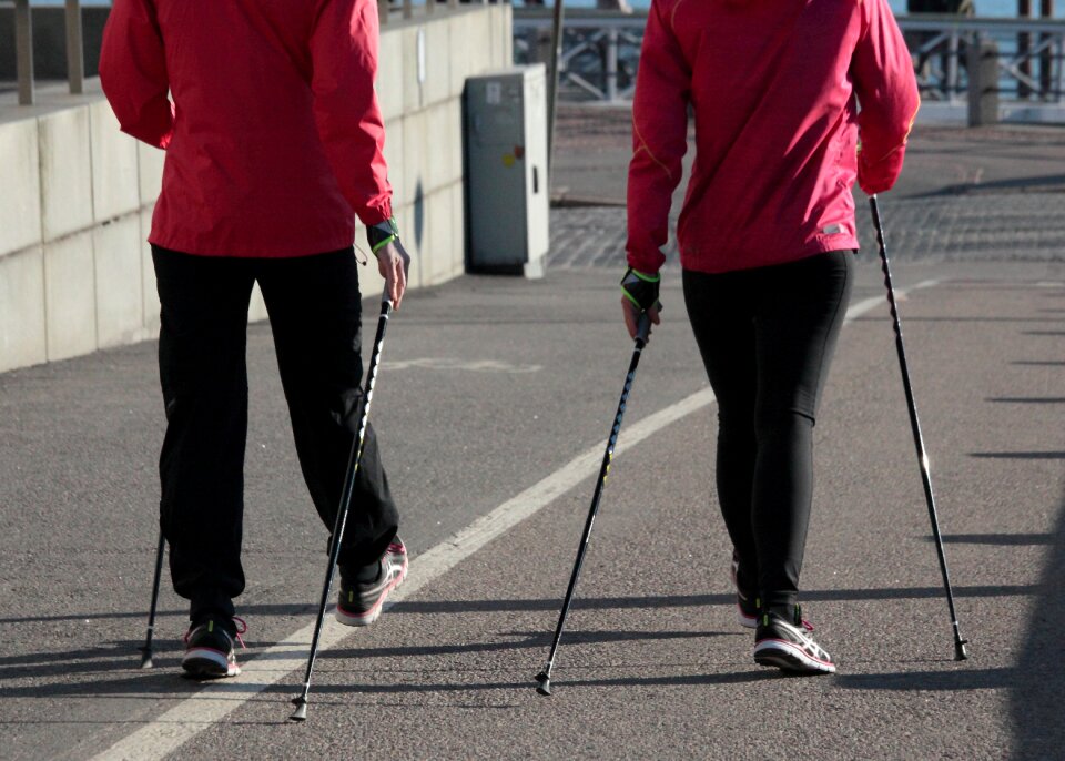 Sports clothing city nordic walking poles