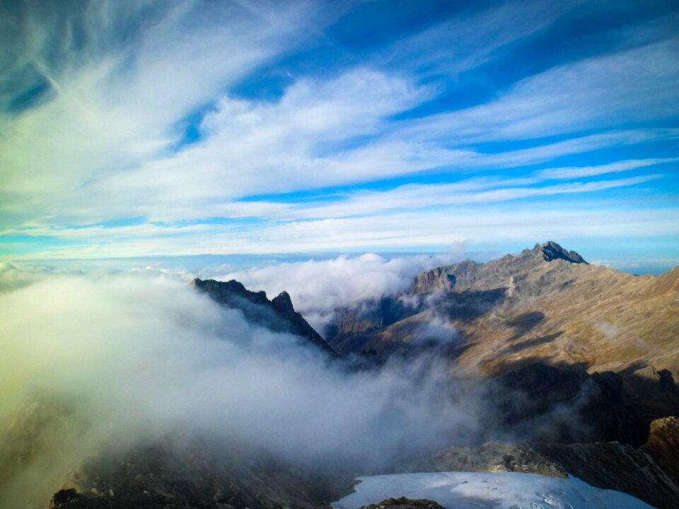 Landscape mountains clouds photo