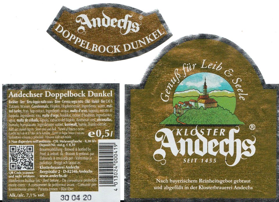 Klosterbrauerei Andechs - Andechs Doppelbock Dunkel