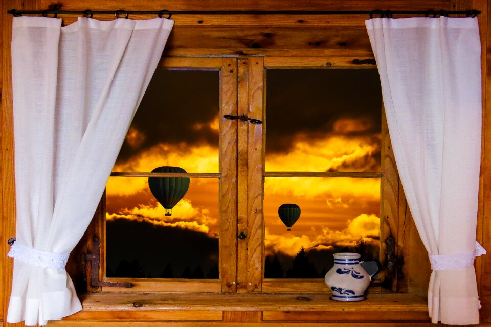 Outlook curtain evening light