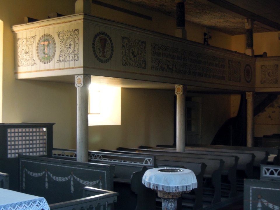 Kirche Grabo bei Straach -Innenansicht Saalempore von Ostnordost- Ende September 2020a