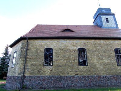 Kirche Grabo bei Straach -Nordansicht mit Fledermausgaube- Ende September 2020