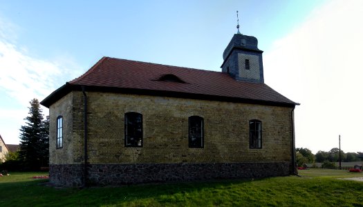 Kirche Grabo bei Straach -Pano der Nordfassade aus fünf Einzelbildern- Ende September 2020