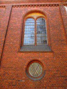 Kirche Dabrun -Nordfassade Saallicht chorseitig- im August 2020