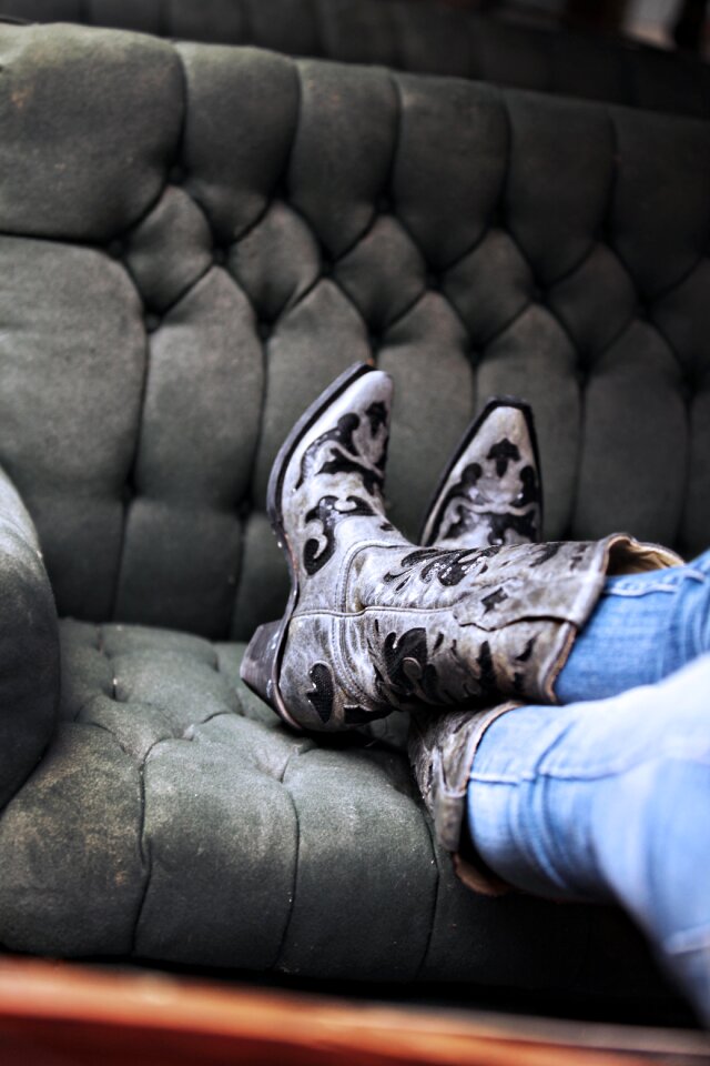 Leather boots cowgirl country