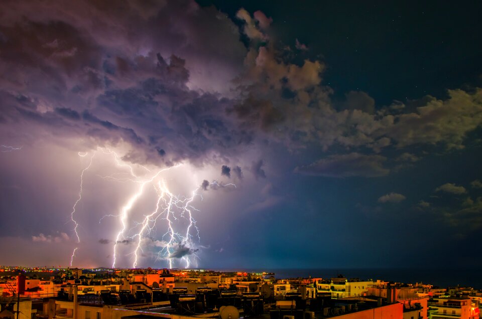 Dark sky thunderstorm