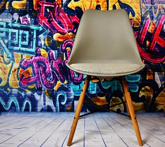 Street art chair modern photo