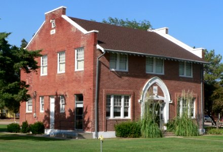 Kirwin, Kansas city hall from SW 1