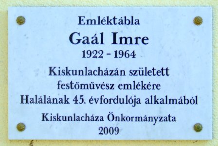 Kiskunlacháza Gaál Imre