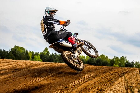 Sport motocross ride jump photo