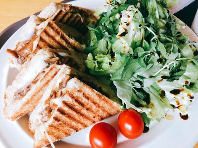 Brunch mushroom sandwich cafe photo