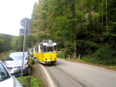 Kirnitzschtalbahn Richtung Beuthenfall