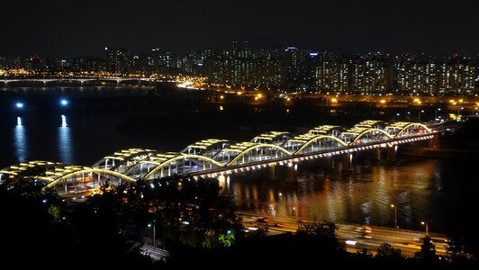 Hangang bridge bridge night photography photo