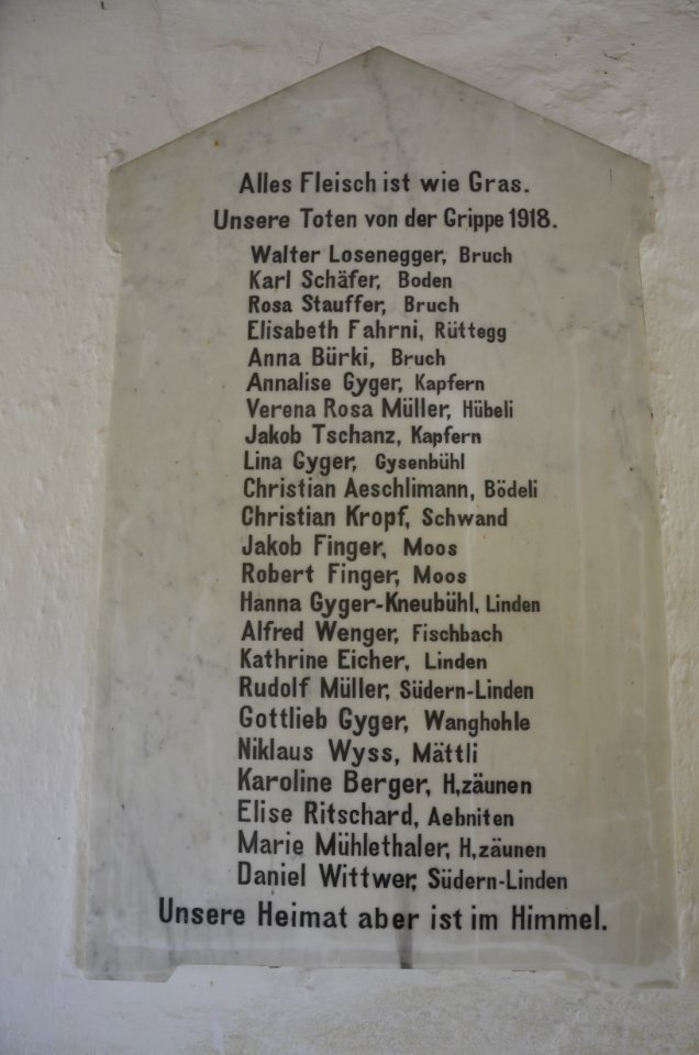 Kanton Bern - Grippetote 1918