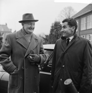 Kampioenschap Biljarten in Eersel 712. De twee groten Piet van der Pol (links) , Bestanddeelnr 915-8416