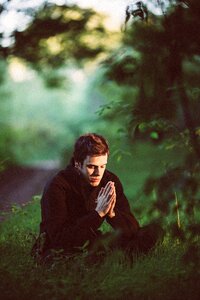 Spiritual namaste praying photo