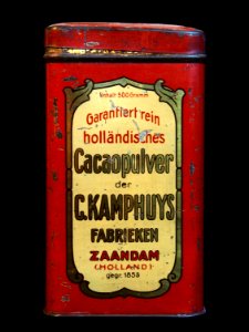 Kamphuys cacao Zaandam blikje 500gram bestemd voor Duitsland, foto3