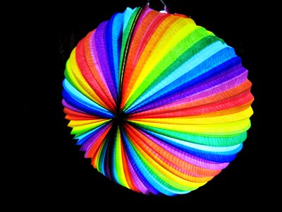 Colorful stripes lantern bright photo