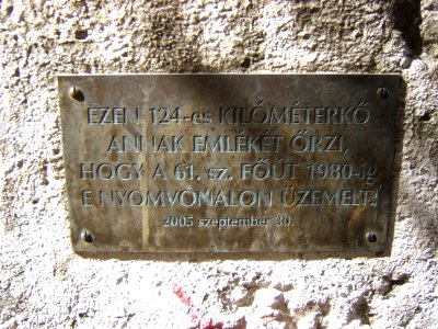Kaposvár, a régi 124-es kilométerkő táblája