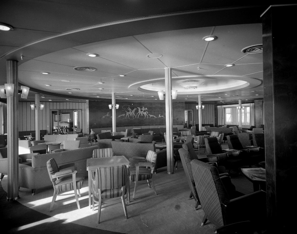 Kapitein van het nieuw schip Statendam Haagmans Interieur Statendam, Bestanddeelnr 908-2492