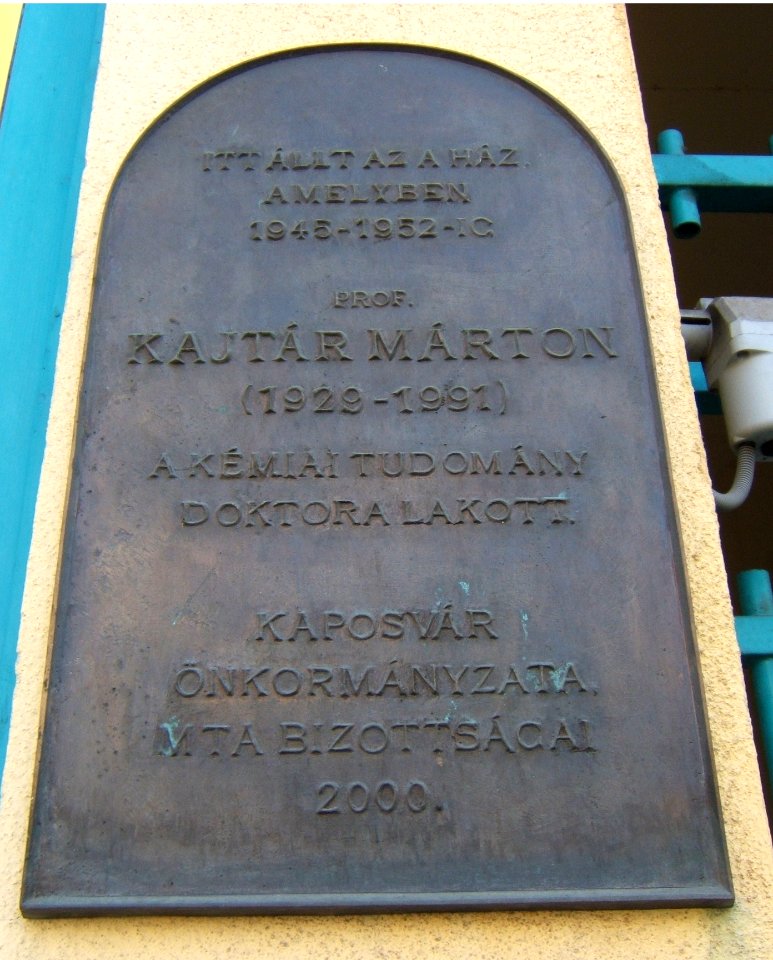 Kajtár Márton emléktáblája Kaposváron