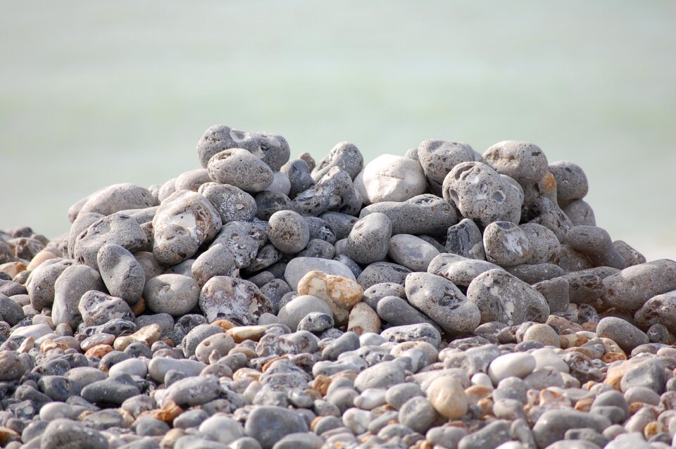 Round stone pebble coast