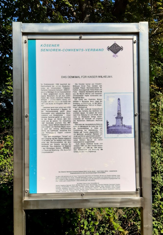Kaiser-Wilhelm-Denkmal Info Rudelsburg