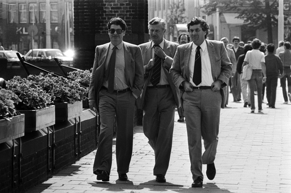 Kabinetsinformatie 1981 v.l.n.r. de informateurs Van Thijn , De Koning en Lubbe, Bestanddeelnr 931-6060