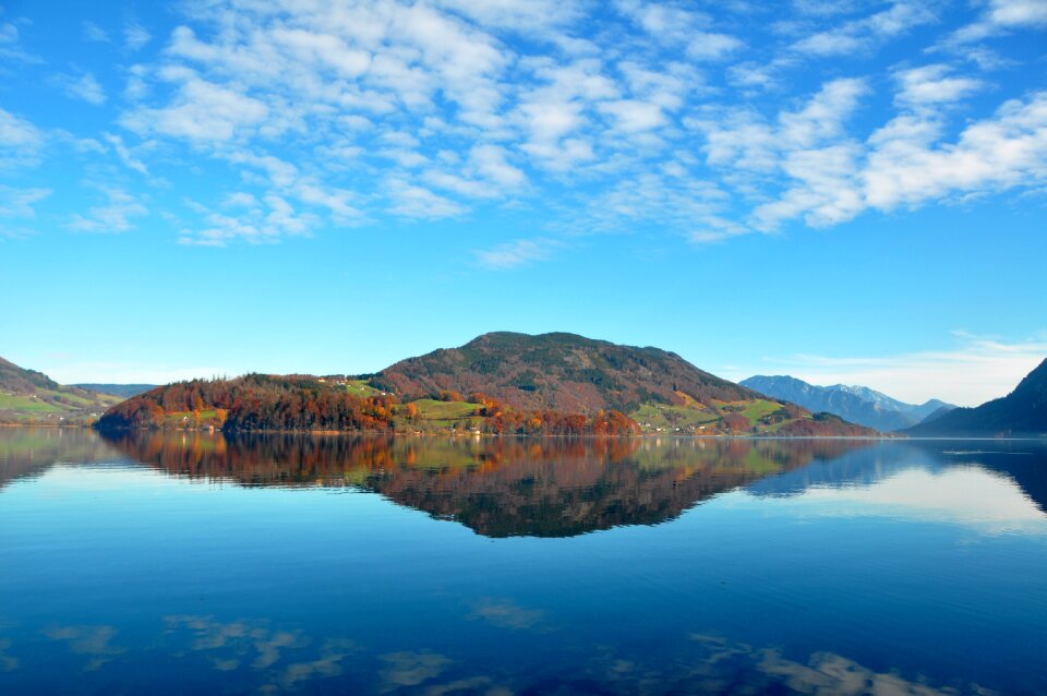 Autumn mood water reflection austria