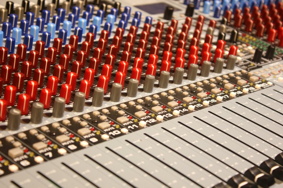 Mixing audio studio