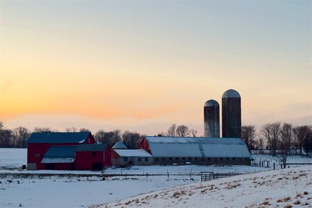 Barn buildings winter