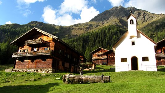 Alpine huts nature landscape photo