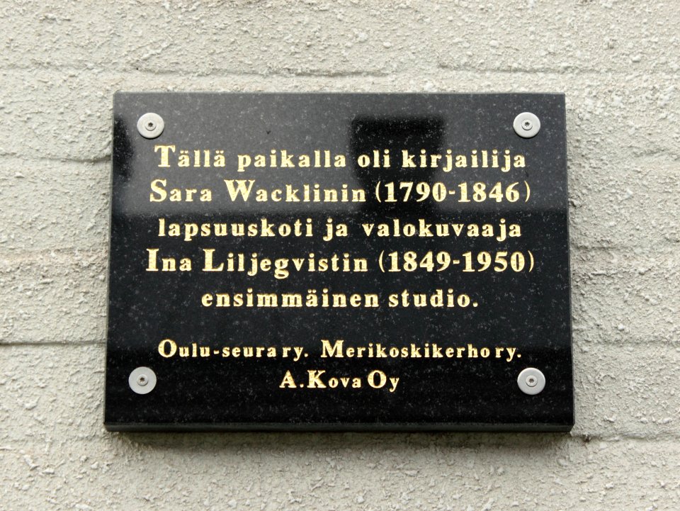 Kajaaninkatu 26 Plaque Oulu 20150829