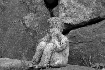 Sculpture mourning contemplation